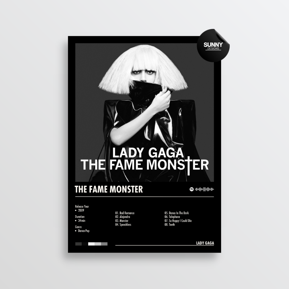 Lady Gaga The Fame Monster merch custom album cover poster music poster personalized gifts poster mockup poster template album posters for wall Sunny Designs Poster 