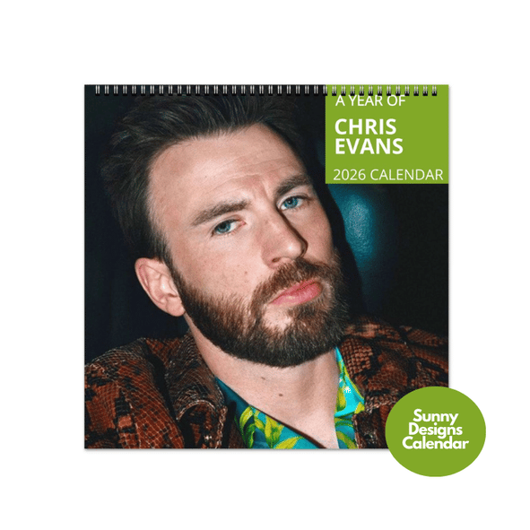 Chris Evans 2026 Wall Calendar - Sunny Designs Posters Celebrity Wall Art - Unique Gift - Celebrity Calendar Planner Desk