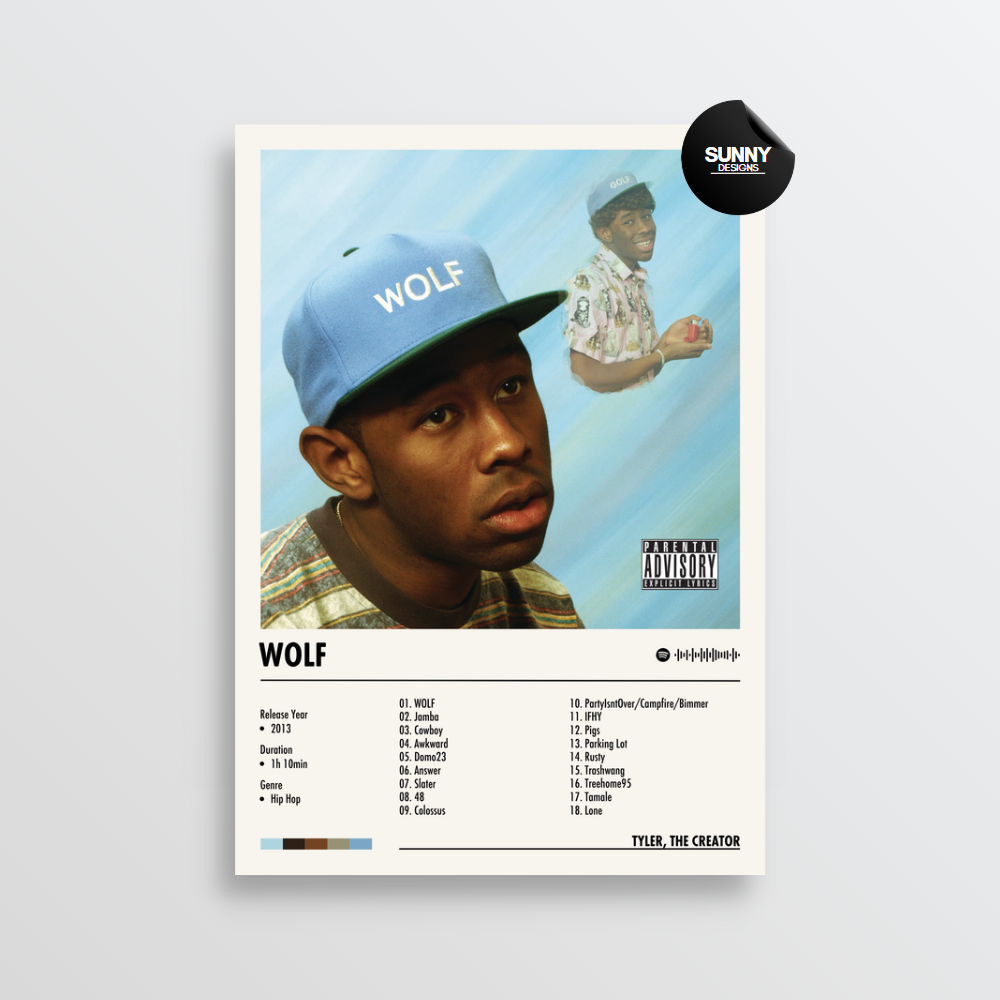 Tyler the Creator Wolf merch custom album cover poster music poster personalized gifts poster mockup poster template Sunny Designs Poster