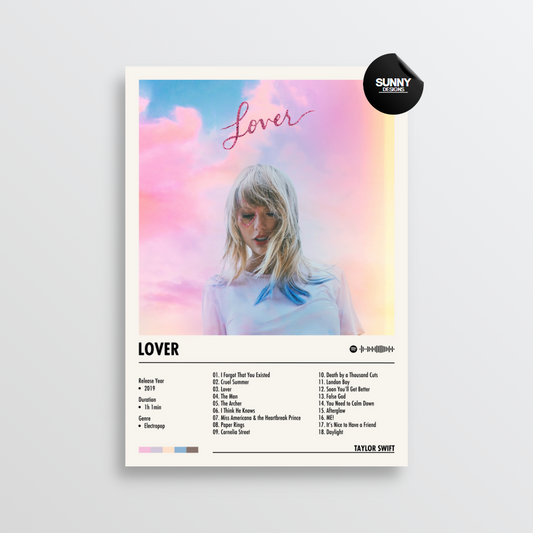 Taylor Swift Lover merch custom album cover poster music poster personalized gifts poster mockup poster template Sunny Designs Poster