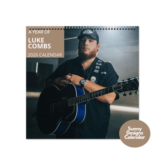 Luke Combs 2026 Wall Calendar - Sunny Designs Posters Celebrity Wall Art - Unique Gift - Celebrity Calendar Planner Desk