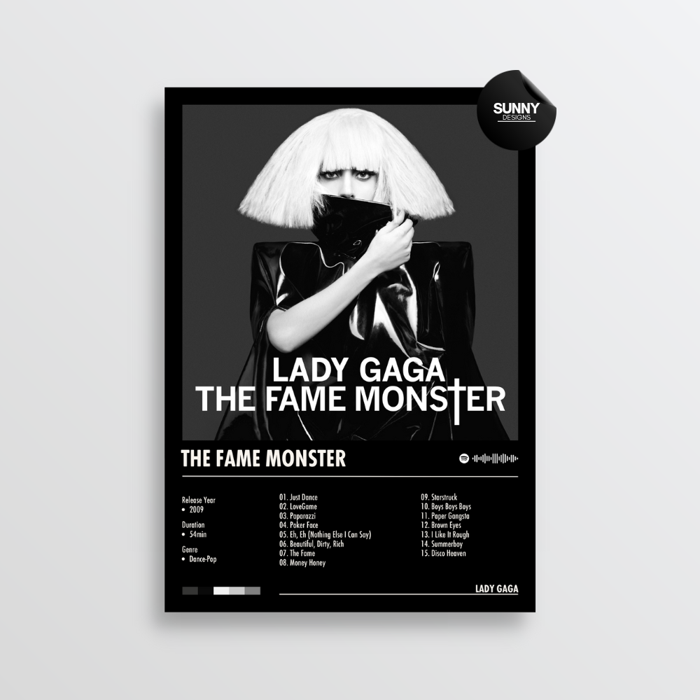 Lady Gaga The Fame Monster merch custom album cover poster music poster personalized gifts poster mockup poster template album posters for wall Sunny Designs Poster 