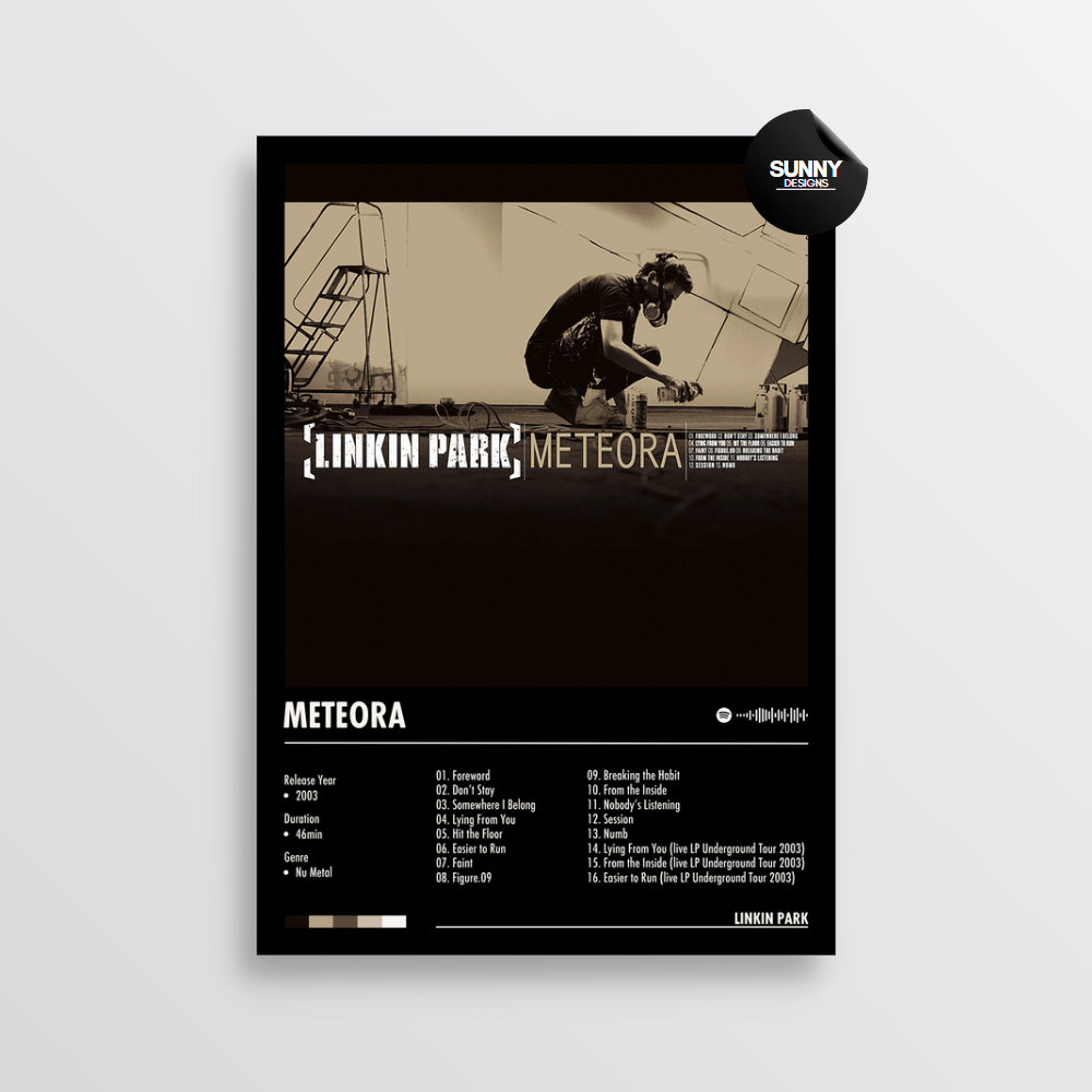 Linkin Park Meteora merch custom album cover poster music poster personalized gifts poster mockup poster template Sunny Designs Poster 