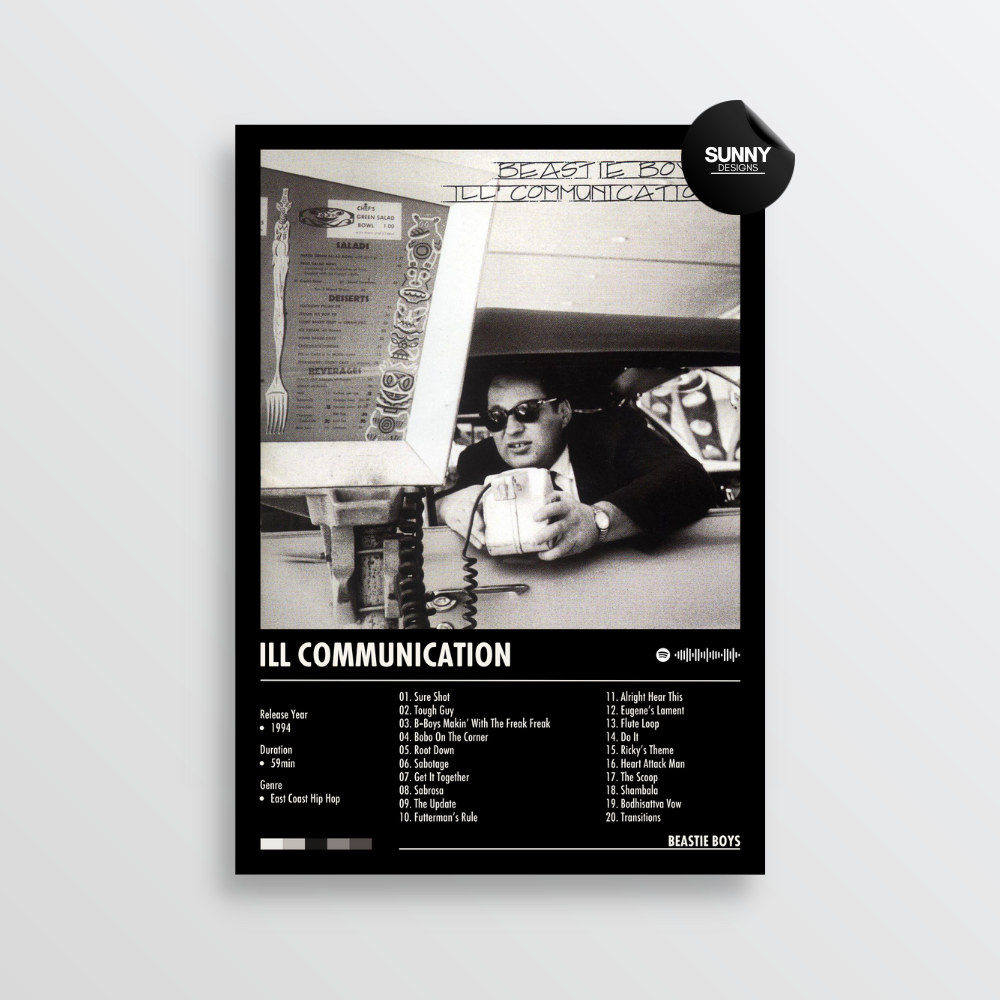 Beastie Boys Ill Communication merch custom album cover poster music poster personalized gifts poster mockup poster template album posters for wall Sunny Designs Poster