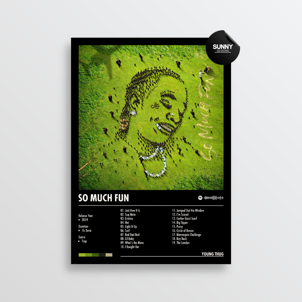 Young Thug So Much Fun merch custom album cover poster music poster personalized gifts poster mockup poster template album posters for wall Sunny Designs Poster 