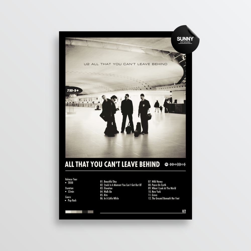 U2 All That You Can't Leave Behind merch custom album cover poster music poster personalized gifts poster mockup poster template album posters for wall Sunny Designs Poster 