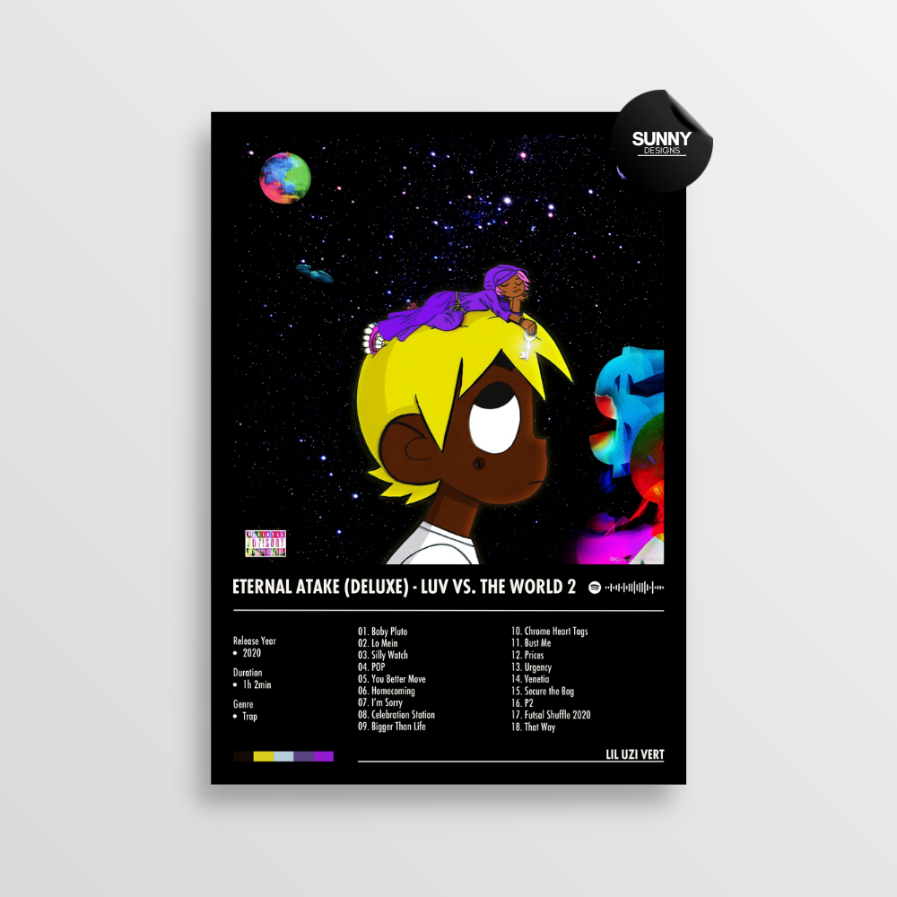 Lil Uzi Vert Eternal Atake (Deluxe) - LUV vs. The World 2 merch custom album cover poster music poster personalized gifts poster mockup poster template Sunny Designs Poster 