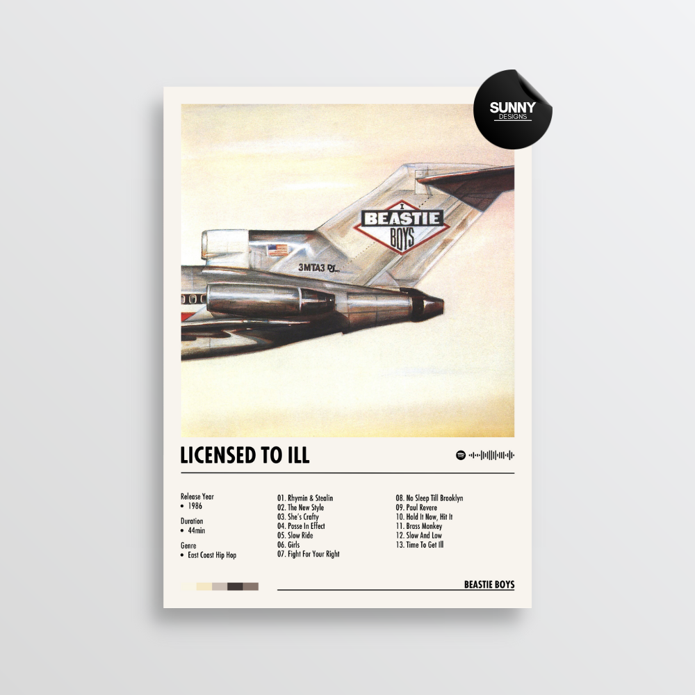 Beastie Boys Licensed To Ill merch custom album cover poster music poster personalized gifts poster mockup poster template album posters for wall Sunny Designs Poster 