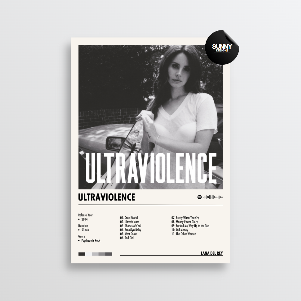 Lana Del Rey Ultraviolence merch custom album cover poster music poster personalized gifts poster mockup poster template Sunny Designs Poster