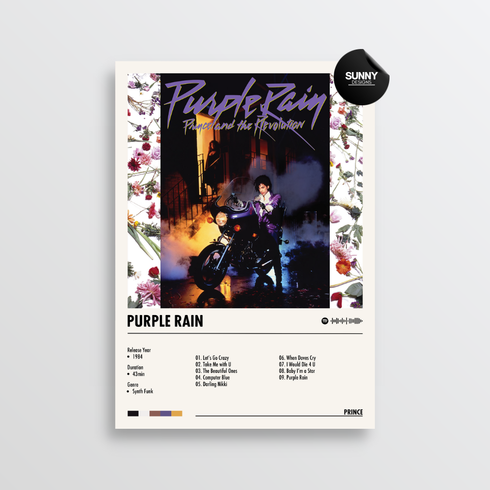 Prince Purple Rain merch custom album cover poster music poster personalized gifts poster mockup poster template album posters for wall Sunny Designs Poster 