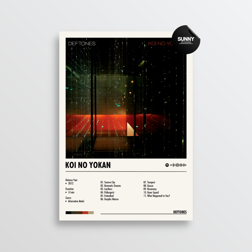 Deftones Koi No Yokan merch custom album cover poster music poster personalized gifts poster mockup poster template album posters for wall Sunny Designs Poster 