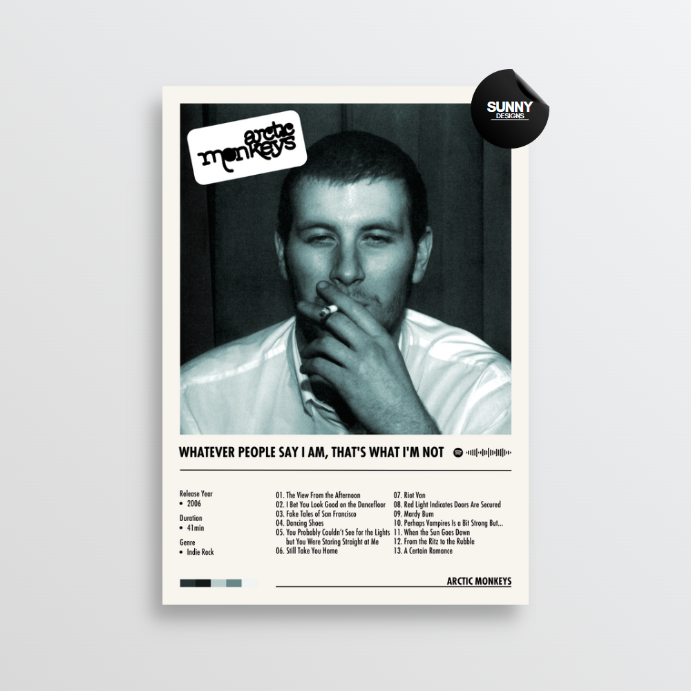 Arctic Monkeys Whatever People Say I Am, That's What I'm Not merch custom album cover poster music poster personalized gifts poster mockup poster template Sunny Designs Poster