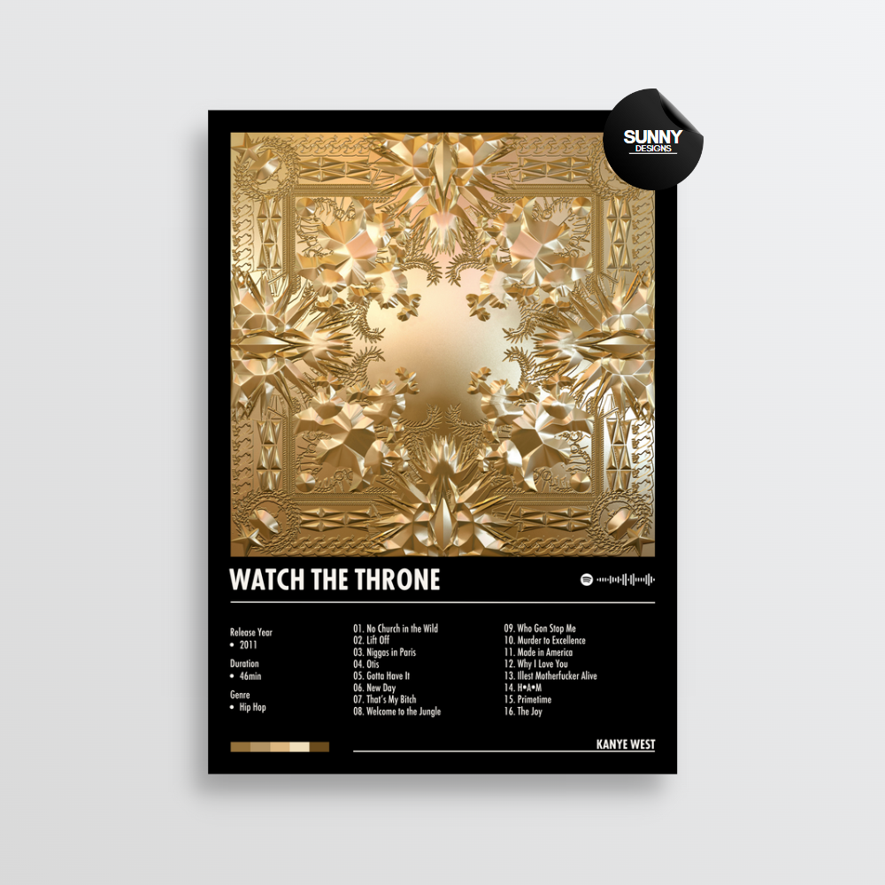 Kanye West Watch the Throne merch custom album cover poster music poster personalized gifts poster mockup poster template Sunny Designs Poster