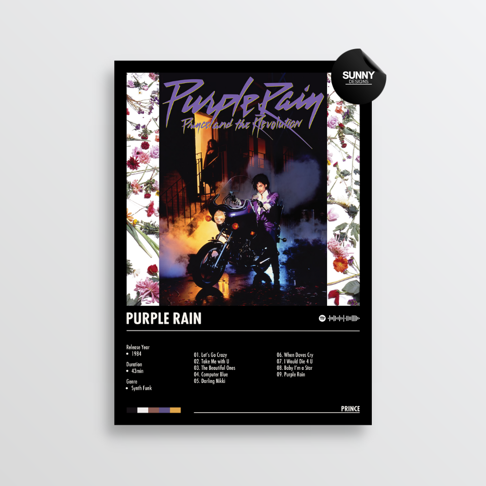 Prince Purple Rain merch custom album cover poster music poster personalized gifts poster mockup poster template album posters for wall Sunny Designs Poster 