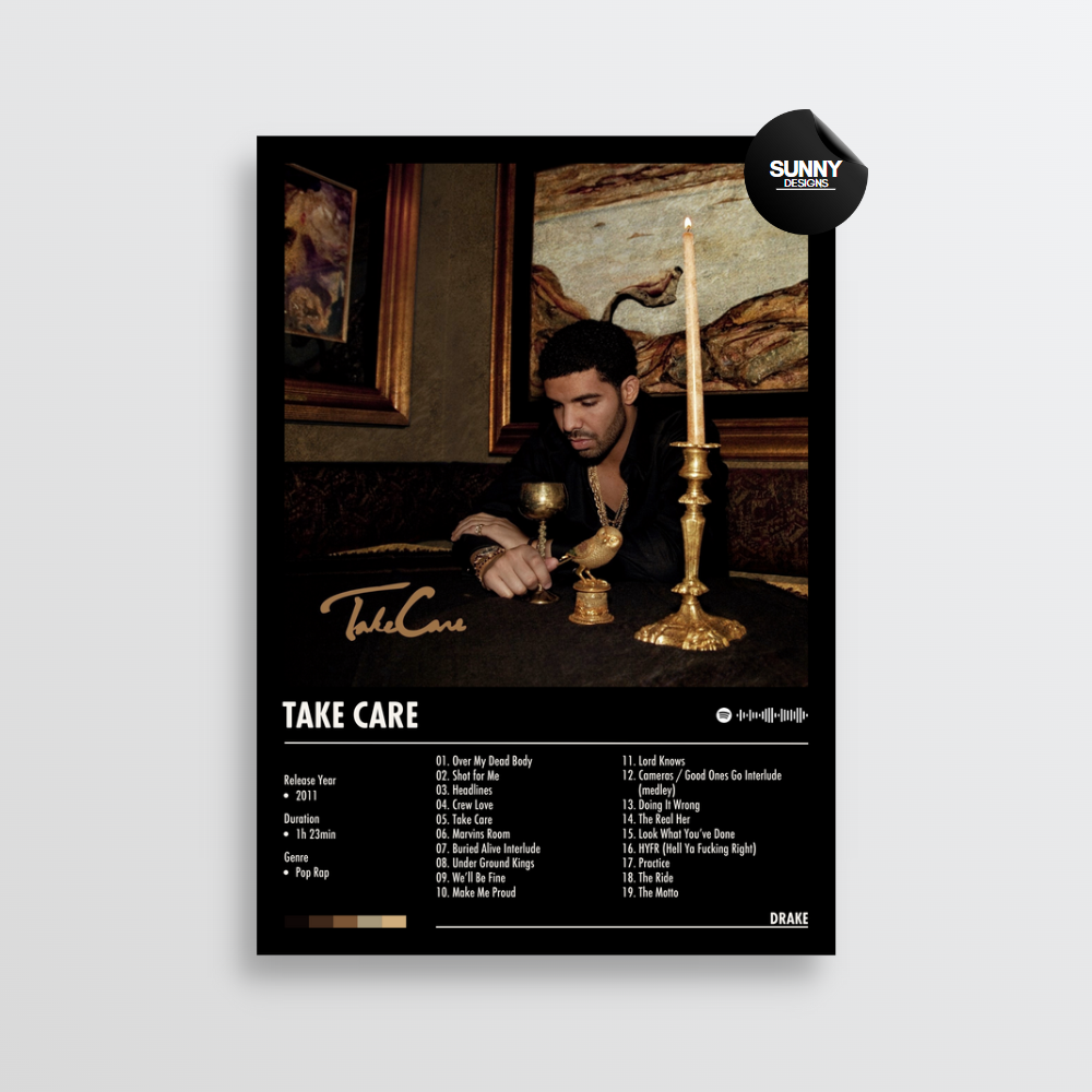 Drake Take Care merch custom album cover poster music poster personalized gifts poster mockup poster template Sunny Designs Poster