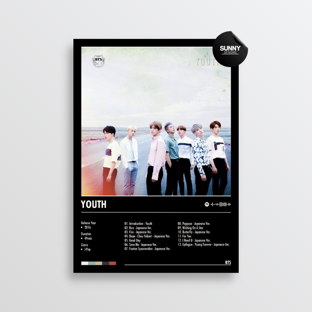 BTS Youth merch custom album cover poster music poster personalized gifts poster mockup poster template album posters for wall Sunny Designs Poster 