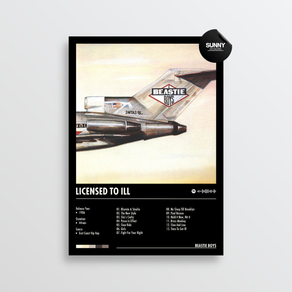 Beastie Boys Licensed To Ill merch custom album cover poster music poster personalized gifts poster mockup poster template album posters for wall Sunny Designs Poster 