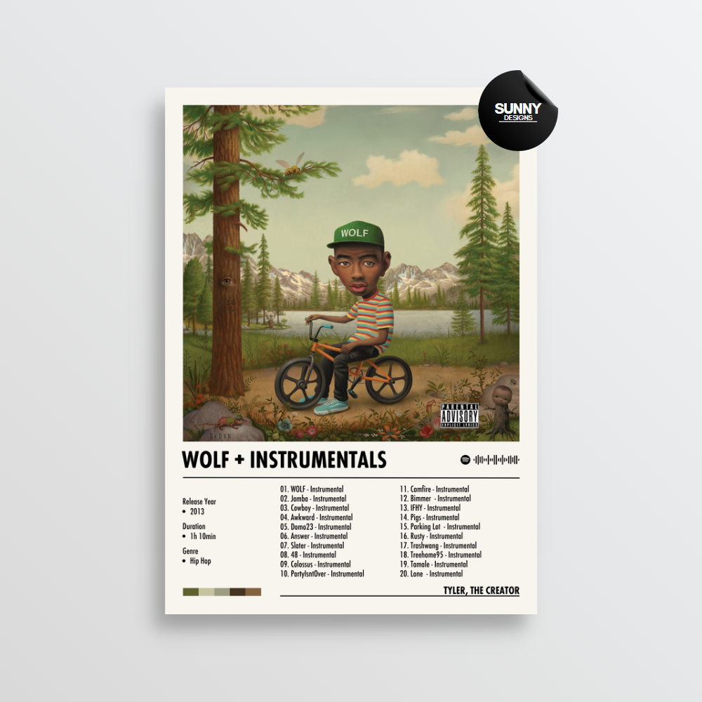 Tyler the Creator Wolf + Instrumentals merch custom album cover poster music poster personalized gifts poster mockup poster template Sunny Designs Poster