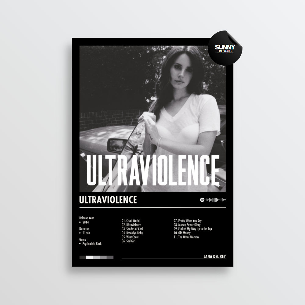 Lana Del Rey Ultraviolence merch custom album cover poster music poster personalized gifts poster mockup poster template Sunny Designs Poster