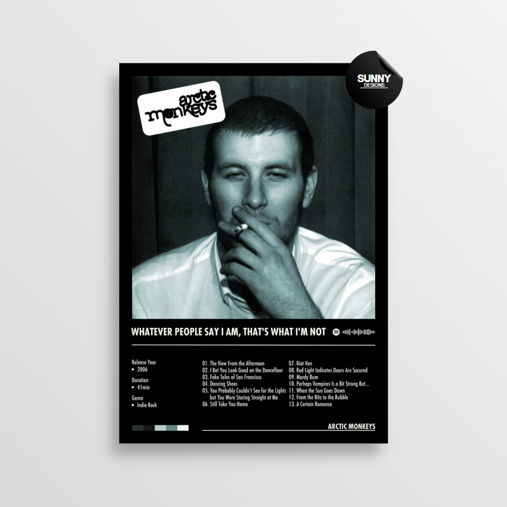 Arctic Monkeys Whatever People Say I Am, That's What I'm Not merch custom album cover poster music poster personalized gifts poster mockup poster template Sunny Designs Poster