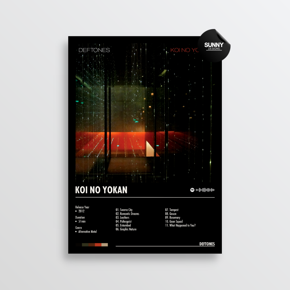 Deftones Koi No Yokan merch custom album cover poster music poster personalized gifts poster mockup poster template album posters for wall Sunny Designs Poster 