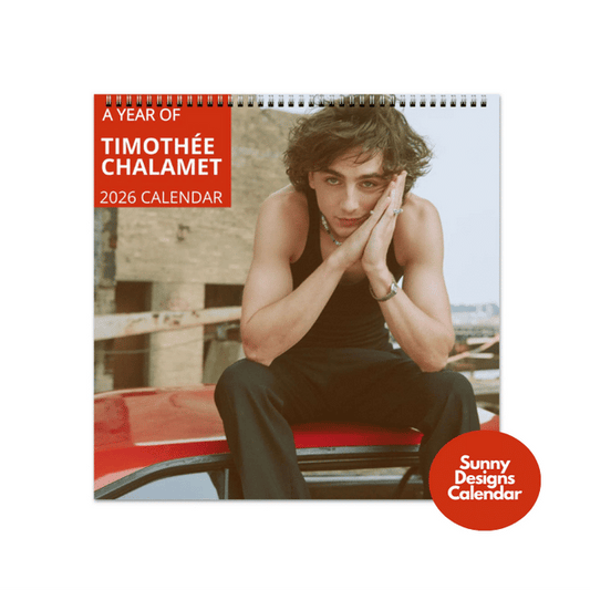 Timothee Chalamet 2026 Wall Calendar - Sunny Designs Posters Celebrity Wall Art - Unique Gift - Celebrity Calendar Planner Desk