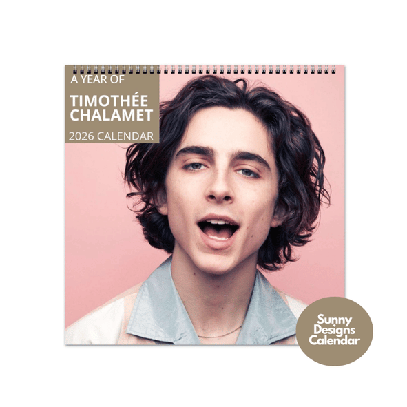 Timothee Chalamet 2026 Wall Calendar - Sunny Designs Posters Celebrity Wall Art - Unique Gift - Celebrity Calendar Planner Desk