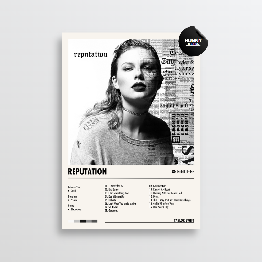 Taylor Swift reputation merch custom album cover poster music poster personalized gifts poster mockup poster template Sunny Designs Poster