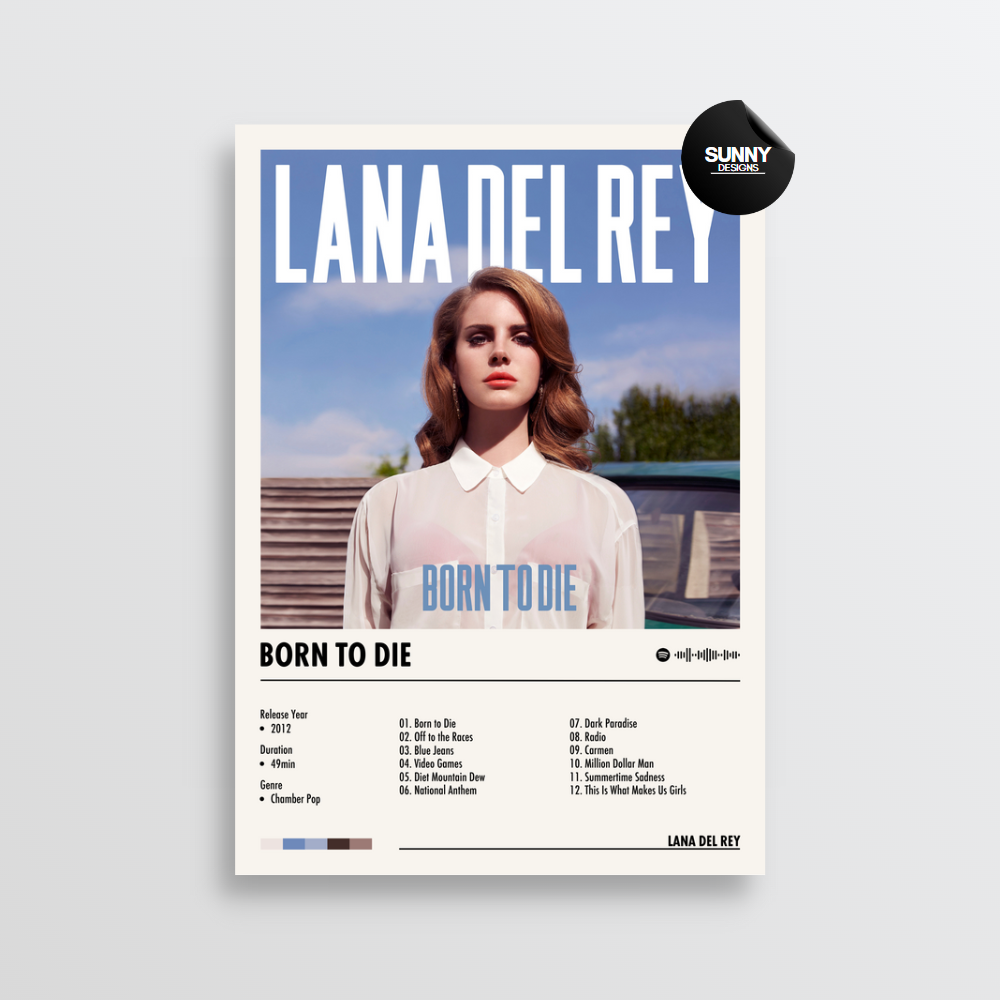 Lana Del Rey Born To Die merch custom album cover poster music poster personalized gifts poster mockup poster template Sunny Designs Poster