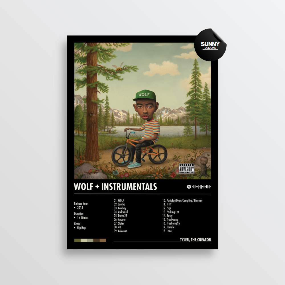 Tyler the Creator Wolf + Instrumentals merch custom album cover poster music poster personalized gifts poster mockup poster template Sunny Designs Poster