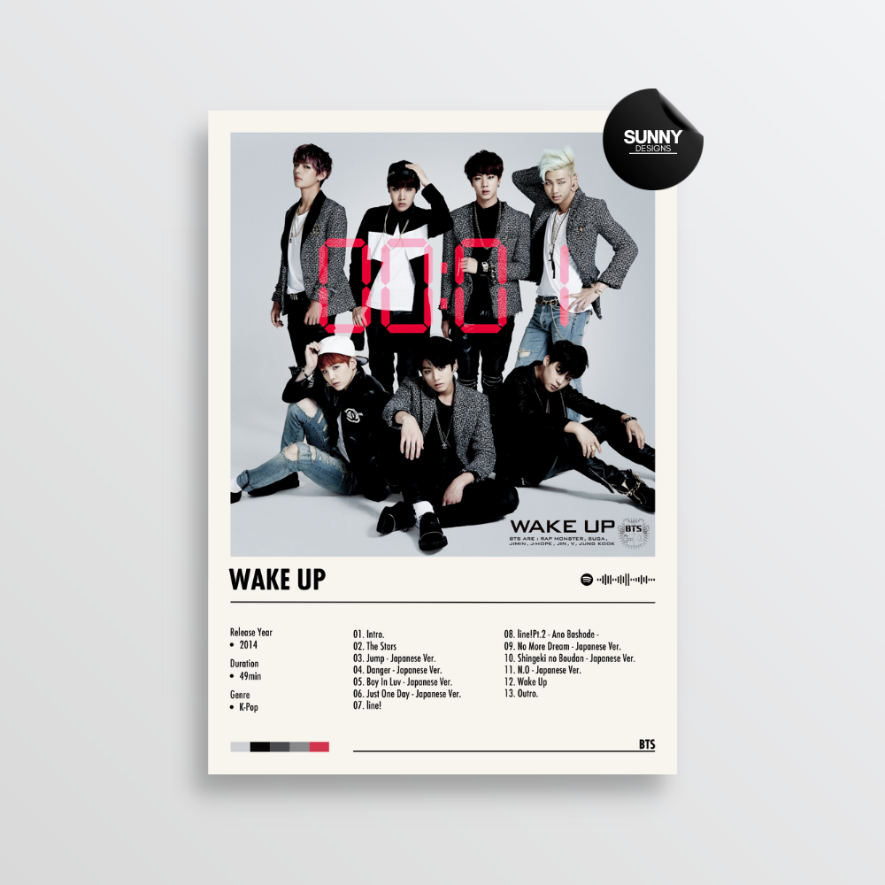 BTS Wake Up merch custom album cover poster music poster personalized gifts poster mockup poster template album posters for wall Sunny Designs Poster 