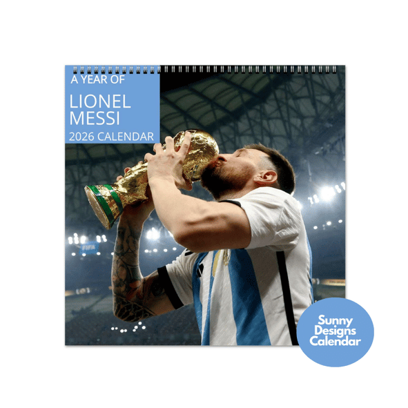 Lionel Messi 2026 Wall Calendar - Sunny Designs Posters Celebrity Wall Art - Unique Gift - Celebrity Calendar Planner Desk