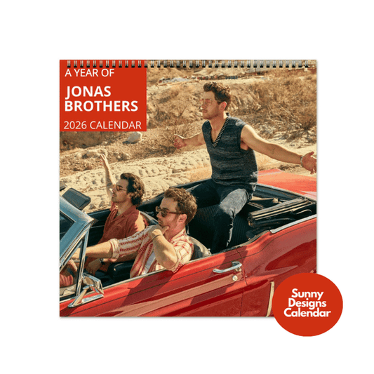 Jonas Brothers 2026 Wall Calendar - Sunny Designs Posters Celebrity Wall Art - Unique Gift - Celebrity Calendar Planner Desk