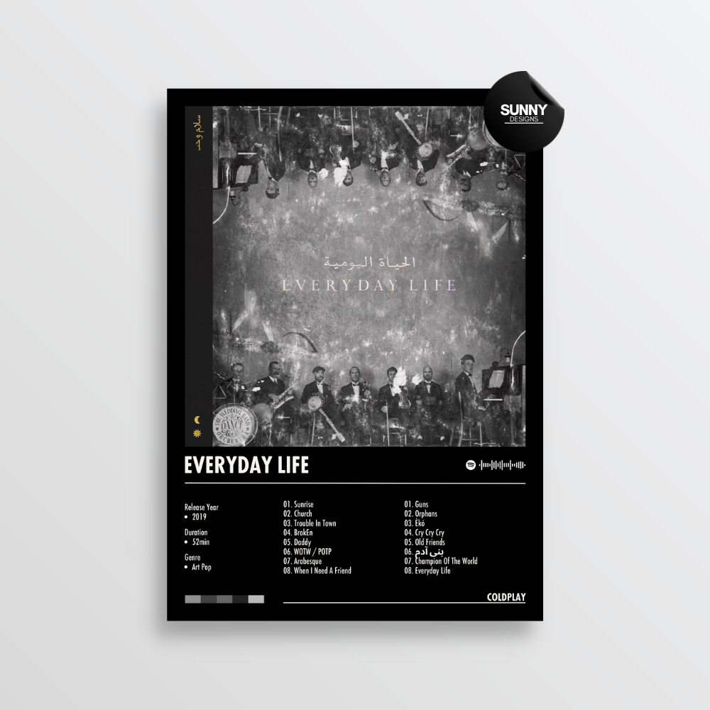 Coldplay Everyday Life merch custom album cover poster music poster personalized gifts poster mockup poster template Sunny Designs Poster 