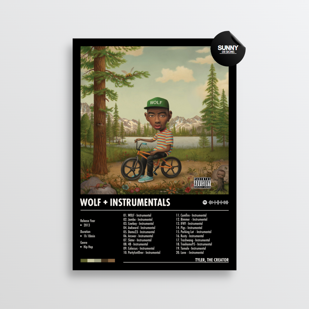 Tyler the Creator Wolf + Instrumentals merch custom album cover poster music poster personalized gifts poster mockup poster template Sunny Designs Poster