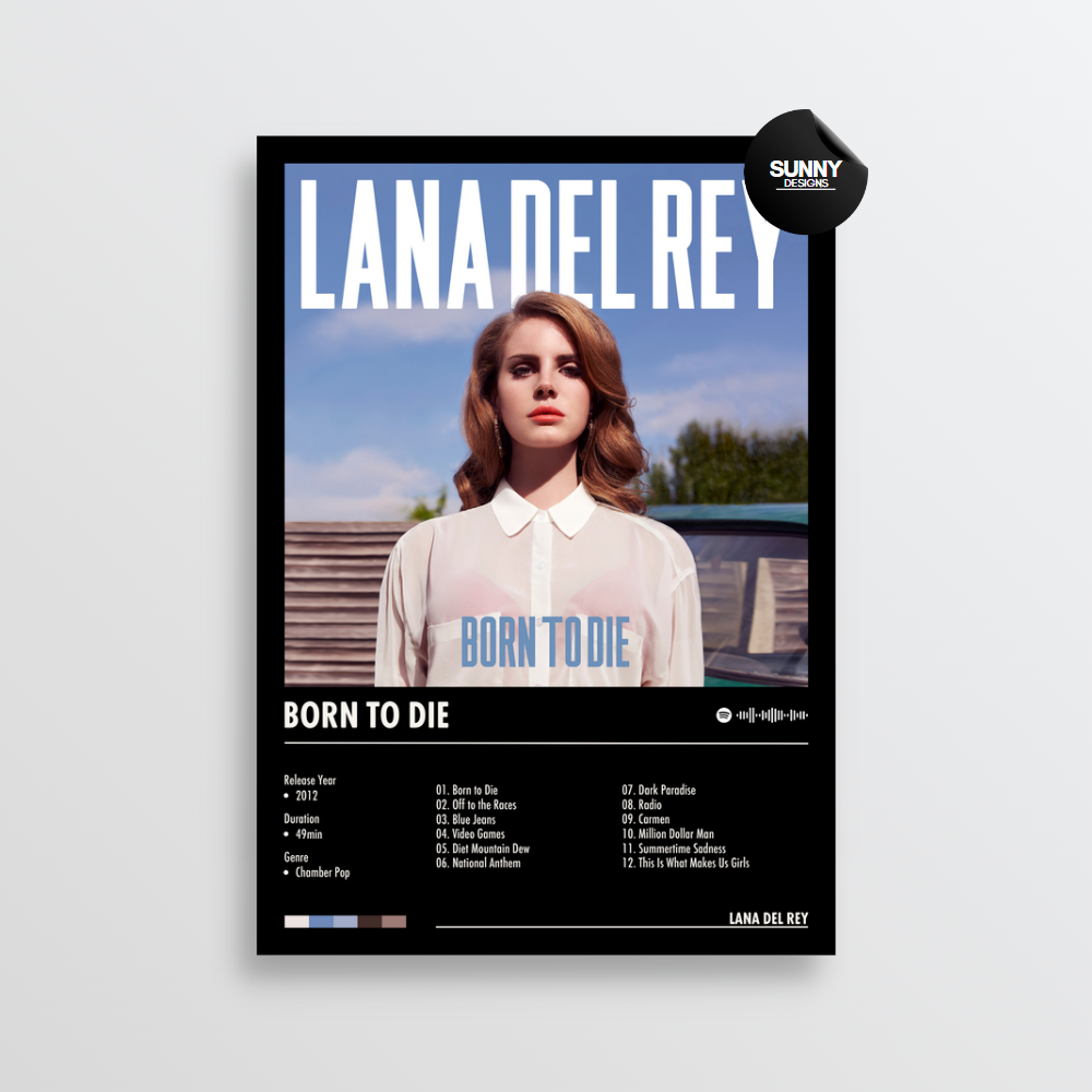 Lana Del Rey Born To Die merch custom album cover poster music poster personalized gifts poster mockup poster template Sunny Designs Poster