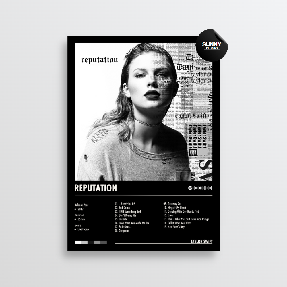 Taylor Swift reputation merch custom album cover poster music poster personalized gifts poster mockup poster template Sunny Designs Poster