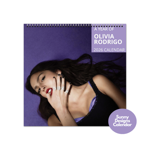 Olivia Rodrigo 2026 Wall Calendar - Sunny Designs Posters Celebrity Wall Art - Unique Gift - Celebrity Calendar Planner Desk