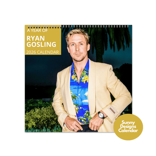 Ryan Gosling 2026 Wall Calendar - Sunny Designs Posters Celebrity Wall Art - Unique Gift - Celebrity Calendar Planner Desk