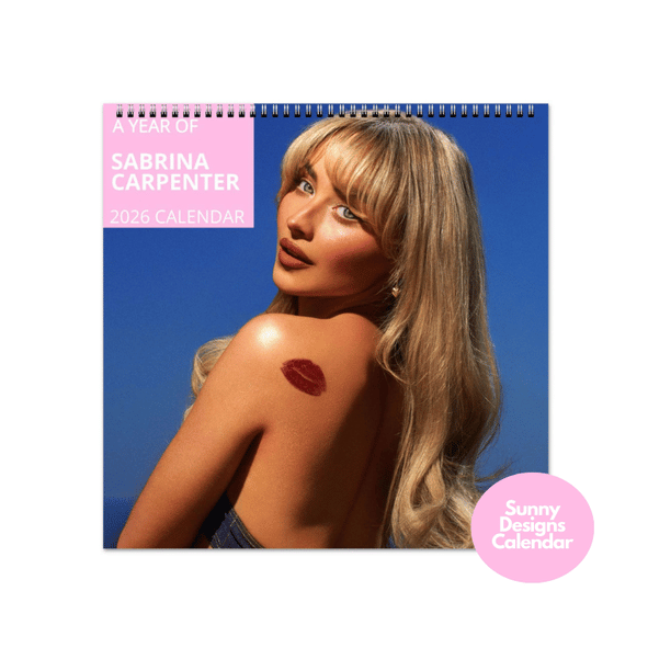 Sabrina Carpenter 2026 Wall Calendar - Sunny Designs Posters Celebrity Wall Art - Unique Gift - Celebrity Calendar Planner Desk