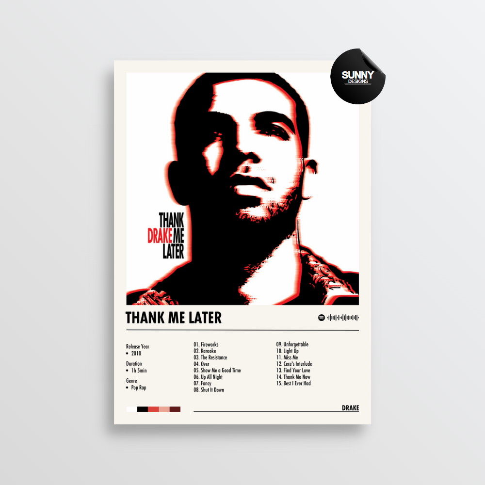 Drake Thank Me Later merch custom album cover poster music poster personalized gifts poster mockup poster template Sunny Designs Poster