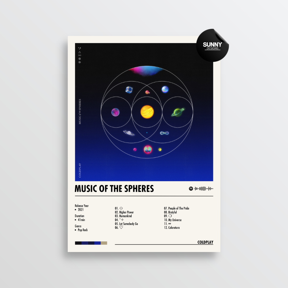 Coldplay Music Of The Spheres merch custom album cover poster music poster personalized gifts poster mockup poster template Sunny Designs Poster 