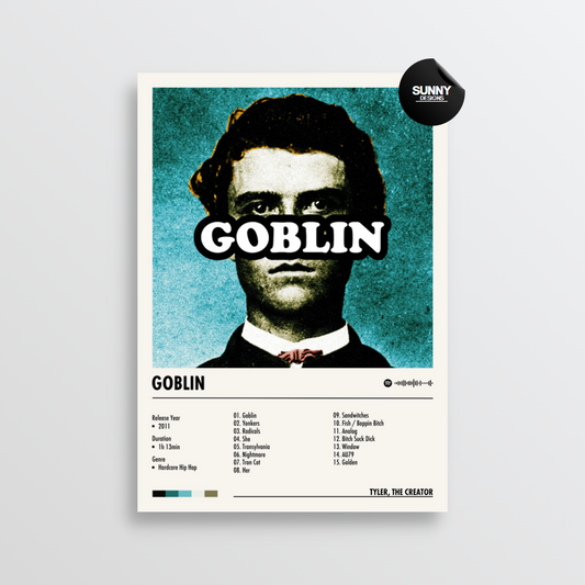 Tyler the Creator Goblin merch custom album cover poster music poster personalized gifts poster mockup poster template Sunny Designs Poster