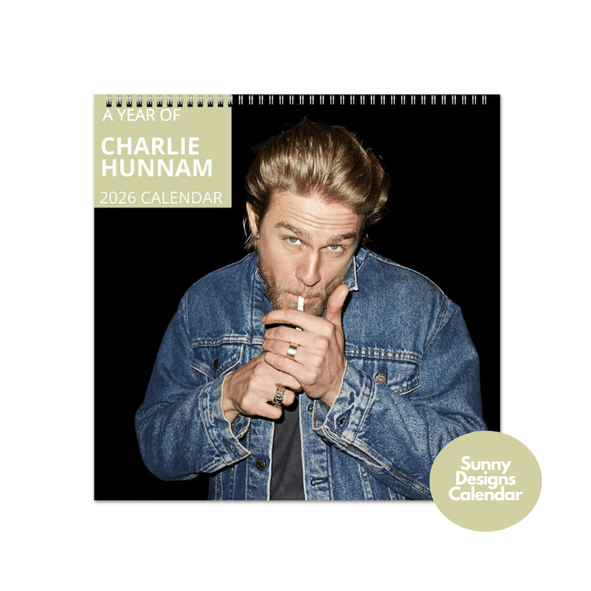 Charlie Hunnam 2026 Wall Calendar - Sunny Designs Posters Celebrity Wall Art - Unique Gift - Celebrity Calendar Planner Desk