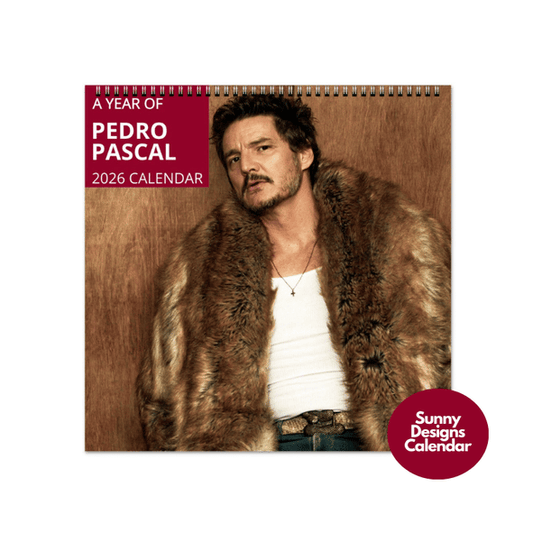 Pedro Pascal 2026 Wall Calendar - Sunny Designs Posters Celebrity Wall Art - Unique Gift - Celebrity Calendar Planner Desk