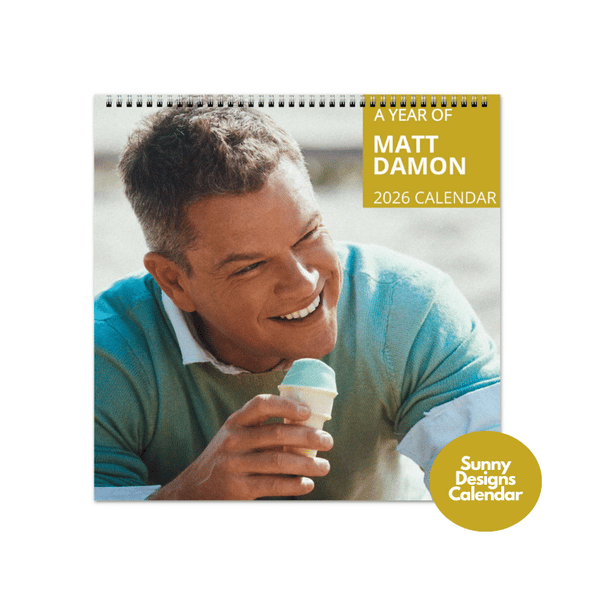 Matt Damon 2026 Wall Calendar - Sunny Designs Posters Celebrity Wall Art - Unique Gift - Celebrity Calendar Planner Desk