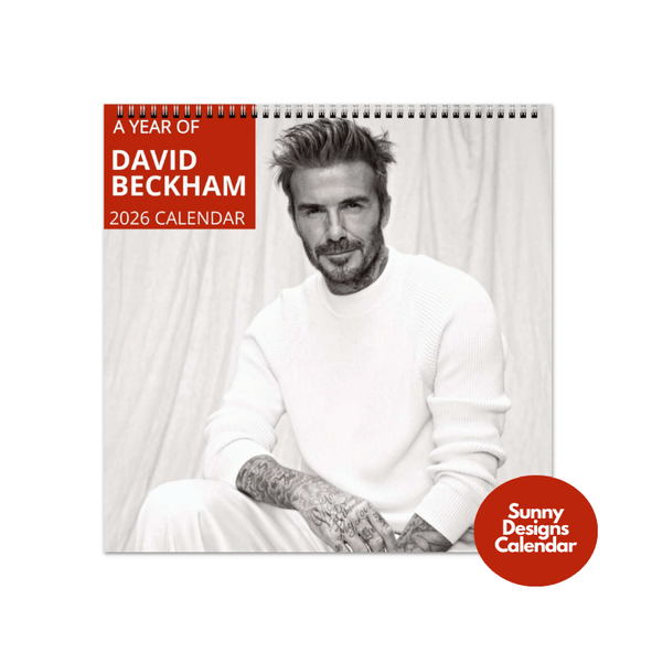 David Beckham 2026 Wall Calendar - Sunny Designs Posters Celebrity Wall Art - Unique Gift - Celebrity Calendar Planner Desk