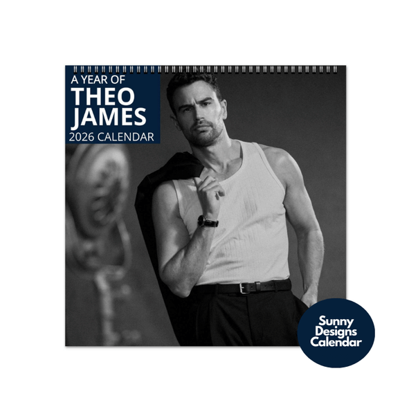 Theo James 2026 Wall Calendar - Sunny Designs Posters Celebrity Wall Art - Unique Gift - Celebrity Calendar Planner Desk