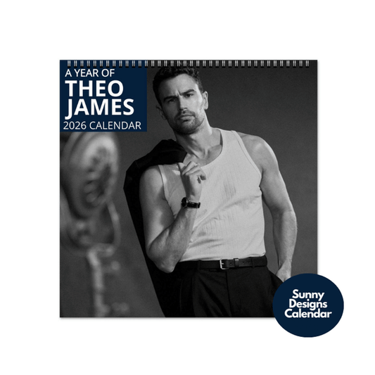 Theo James 2026 Wall Calendar - Sunny Designs Posters Celebrity Wall Art - Unique Gift - Celebrity Calendar Planner Desk