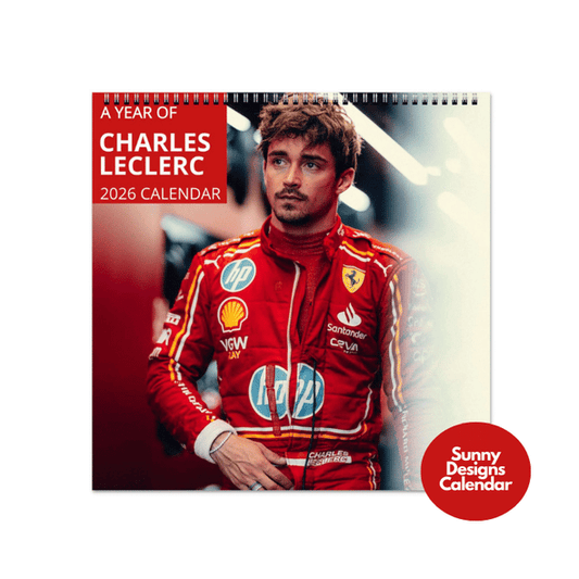 Charles Leclerc 2026 Wall Calendar - Sunny Designs Posters Celebrity Wall Art - Unique Gift - Celebrity Calendar Planner Desk